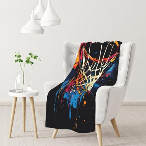 Cafemira Basketball Basket Graffiti,Soft Flannel Blankets,All Seasons Fleece Throw,Lightweight,Suitable for Camping,Bed,Sofa,Home Rest,Office nap,Sporting Events,for boy,40x30 Inch