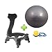 HTQ Pelota De Ejercicio, Pelota De Yoga Anti-explosión Gym Ball, Silla De Equilibrio Con Ruedas （gris） (Color : Gray, Size : 79 * 52cm)