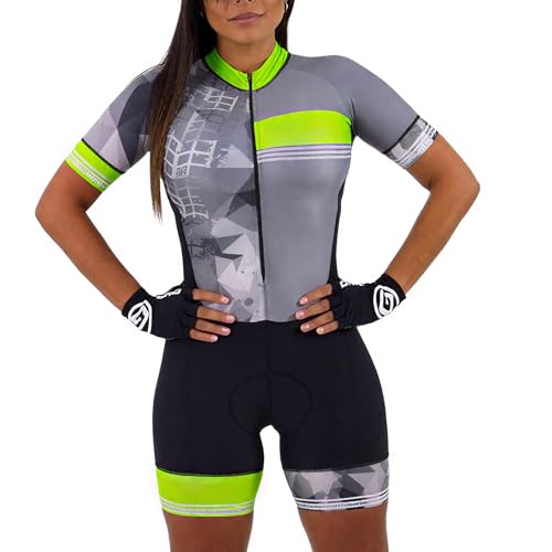 Combinaison de triathlon pour femme en une pièce, combinaison de cyclisme à manches courtes, combinaison seconde peau pour femme, combinaison de cyclisme...