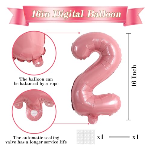 Image of TONIFUL 16 Inch 10 Pcs Light Pink 0-9 Birthday Number Balloons | Small Custom Digital Mylar Foil Ballons for Girl's Birthday Engagement Graduation Anniversary Baby Shower Party Decorations