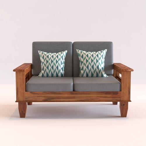 Image of Sheesham Wood 6 Seater Sofa Sets for Living Room Wooden 6 Person Sofa Set Without Coffee Table | Sofas Six Seater for Office (3+2+1,Honey Finish)