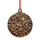 Divertidos colgantes de acrílico transparente con granos de café tostados para Navidad, Halloween y otoño, adornos para árbol de Navidad