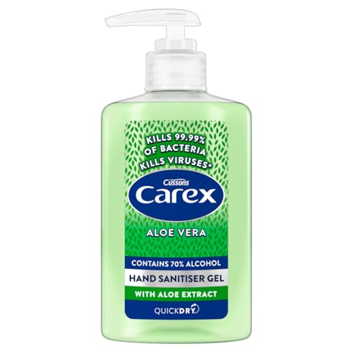 Carex Aloe Vera Anti Bacterial Hand Sanitiser Gel 300 ml Quick Drying Kills 99.9% Bacteria with Anti Viral Action Personal & Commercial Use Prevent the Spread of Germs