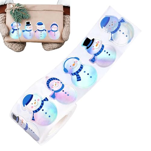 ホリデーステッカーロール - 500枚 粘着装飾 | 小さなクリスマスステッカー,ノートパソコン、水筒、グリーティングカード、冬、大人、女の子、子供向け各種