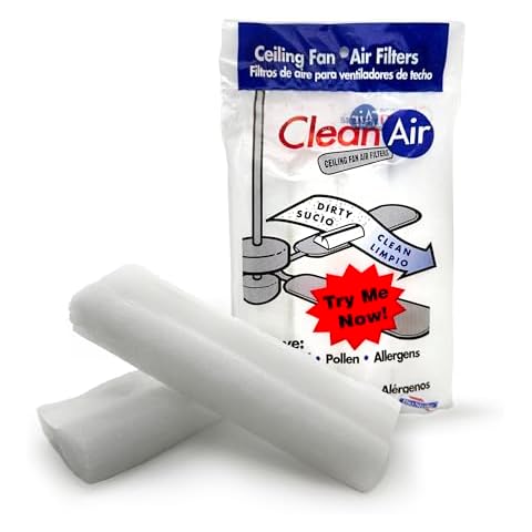BioStrike Ceiling Fan Blade Air Filter - Dust & Allergen Catcher - Easy-Attach - Blade Filters for Any Fan Size - Reduce Airborne Particles - Made in USA (1 Pack w/ 2 Filters) Cover