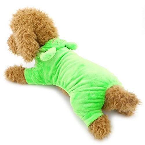 Ranphy Small Dog/Cat Outfits Comfy Pet Frog Costume Halloween Jumpsuit Doggy Clothes Green S #TOP4