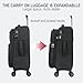 KROSER Softside Expandable Carry On Luggage with Front Business Pockets，20 Inch Suitcases with Spinner Wheels & Built-in TSA Lock, Durable Suitcase Rolling Luggage with USB Port, Black