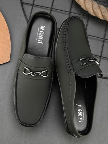 Image of SIR CORBETT Leather Back Open Loafers Shoes for Men (Size 6 to 13)