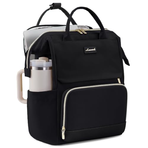 Image of LOVEVOOK Independent Laptop Compartment Backpack for Women with Giant Tumbler Holder Pocket for Travel Work Nurse Teacher