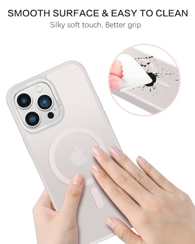 Coque iPhone 13 Pro transparente et mate grise compatible avec Magsafe de 6,1 pouces