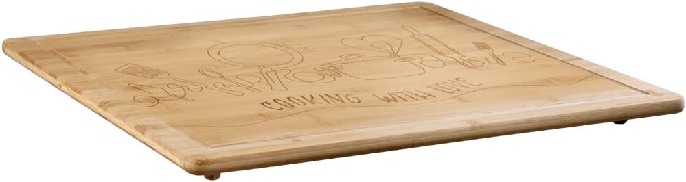 KESPER Buffet Hob Cover Plate with Branding, Material: Bamboo, Dimensions: 56 x 50 x 4 cm, Wood Thickness: 1.6 cm, Colour: Brown, 58598 13