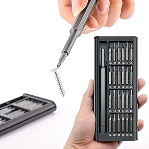Gozaqe 24 in 1 Precision Screwdriver Set,24 PCS S2 Steel Bits and Screwdriver Handles of Metal,Multipurpose Hand Tool Kit for Digital Products, Cameras, Mobile Phones, Computers