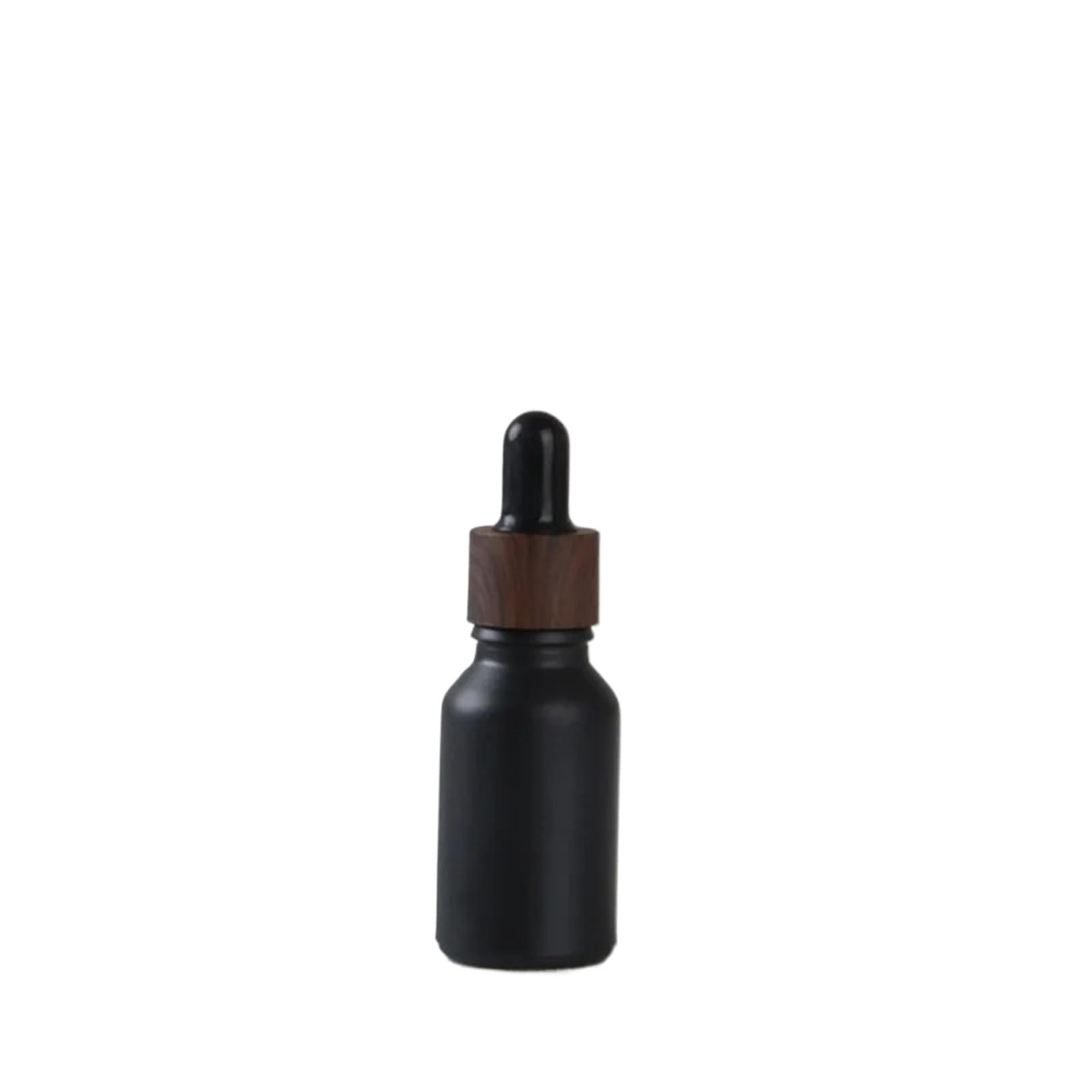 Gotero Botellas cuentagotas de vidrio negro esmerilado, tapa botella gotero vacía brillante for suero aceite Perfume esencial(Matte Black,10x 15ml)