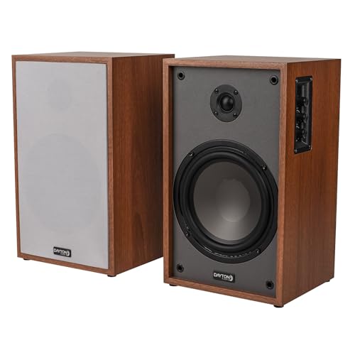 Dayton Audio Classic B65A Powered Bluetooth Bookshelf Speaker Pair (Wood, 6.5')