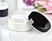JUVITUS 4 oz Clear PET Plastic Refillable Low Profile Jar with Black Lids (6 pack) + Spatulas