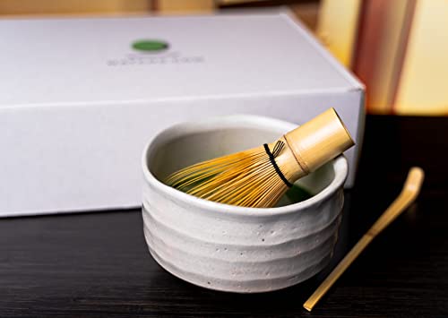 Dr. Weil Matcha Kari - Matcha Sticks And Complete Matcha Tea Set Bundle - Organic Japanese Matcha Powder, Bamboo Matcha Whisk & Scoop, Stainless Steel Sifter, White Ceramic Stoneware Bowl & Whisk Hold #TOP4