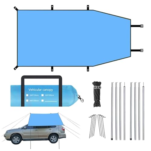 Tienda de campaña portátil para coche, tienda de campaña portátil para playa, toldo para portón trasero, toldo impermeable para SUV, tienda de campaña completa con estaca y cuerda, para camping,