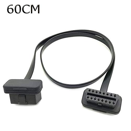 TONWON OBD2 Câble d'extension 16 Broches mâle à Femelle câble d'extension OBD II Extension de Diagnostic pour Tous Les OBD2 véhicules (60cm Noir)