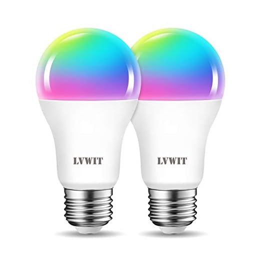 LVWIT Bombillas LED Inteligentes WiFi Regulable 10W 1055Lm, Lámpara E27 Multicolor Bombilla Compatible con Alexa, Google Home Assistant y App Smart Life/Tuya, A60 Equivalente a 80W RGB, 2 Pcs.