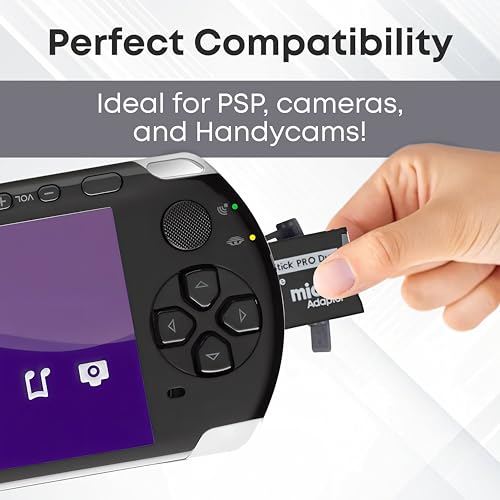 Skywin Memory Stick Pro Duo Adapter - 2 Pack Card Reader for PSP Memory Card Duo Adapter, Easy-to-Use Card Holder Compatible with Playstation Card, Camera, or Handycam