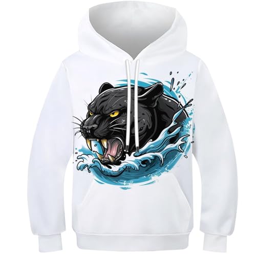 Sweat-shirt lion enfant imprimé 3D hoodie à capuche coloré avec cordon poches garçons filles