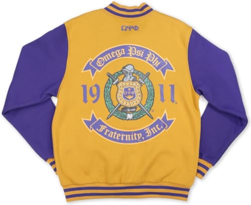 Big Boy Omega Psi/Ψ Phi Divine 9 Mens Fleece Jacket [Gold] - ID#43184-75-225-0-02