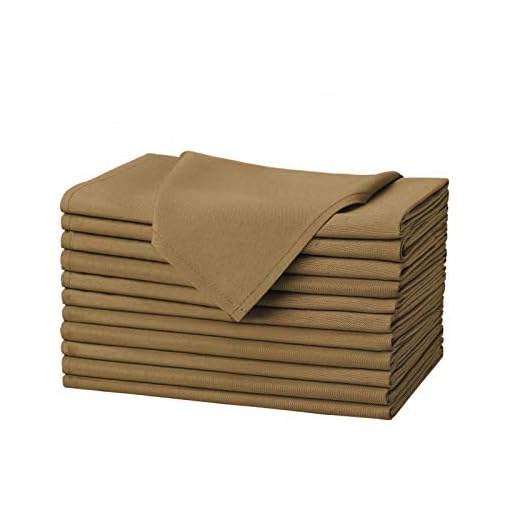 Talvania Cloth Dinner Napkins - 12 Pack Luxuriously Soft & Hotel Quality Cotton Napkin, Brilliant Fabric Napkins (18” X 18”) Perfect for Events, Hotel & Home Use (Chocolate)
