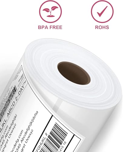 4”x6” Thermal Labels Shipping Labels, BESTIKER 4”x6” Direct Thermal Labels 1 Rolls, Compatible Zebra 2844 Rollo Thermal Printer Label 4x6 with Perforated, 250 Labels/Roll, 1” Core image 1