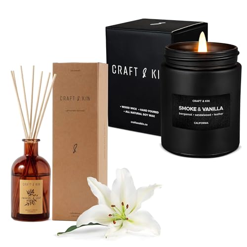 Set de Vela y Difusor Aromático Madera y Vainilla miniatura 1