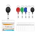 Fushing 5PCS Horizontal ID Badge Holders PVC Card Holders with Retractable Badge Carabiner Reel Clips Badge Reels (Multicolor)