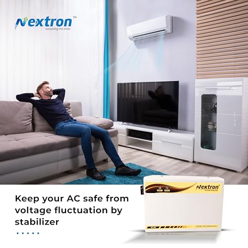 Image of NEXTRON Deluxe Automatic Voltage Stabilizer Used Upto 1.5 Ton Ac | Working Range : 170 V To 270 V Single Booster With 5 Years Warranty 4 Years Service Warranty (5Kva Stabilizer), White