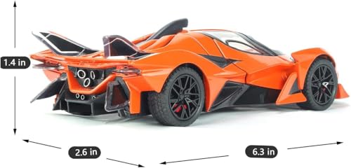 Image of Alokik Enterprise Compatible for 1:32 Apollo Evo Toy Car Model, Diecast Collectible Pull Back Model Car with Sound and Light, Toy Gift Vehicles for Adults Kids Boys Girls【Orange】