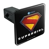 Graphics & More Supergirl 2026 Full Color Shield Name Under Tow Trailer Hitch Cover Plug Insert 1 1/4 inch (1.25")