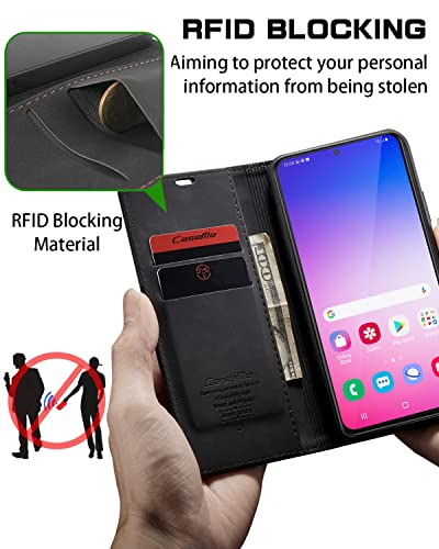 Aicase For Galaxy S23 Plus Wallet Case With [Rfid Blocking] Pu Leather Flip Folio Strong Magnetic Closure Protective Cover Credit Card Holder Kickstand Men Women For Samsung S23 Plus 6.6" 2023 Black #TOP2