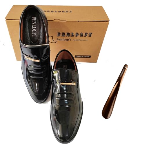 Men's Classic Business Dress Shoes, Oxford Work Formal Shoes, Patent Leather Slip-On Loafers Wedding Dress Shoes2