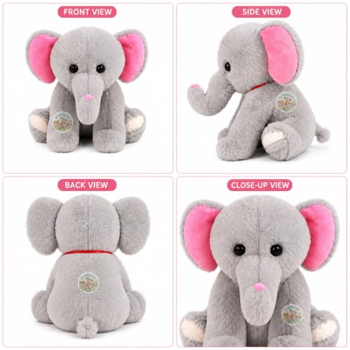 Image of Chi-Chimpu Toyss Sitting Elephant Soft Toy 25cm | Cute Plush Elephant Stuffed Animal for Kids | Ultra Soft & Cuddly Toy | Adorable Elephant Gift for Boys & Girls | Birthday Gift, Nursery & Room Decor