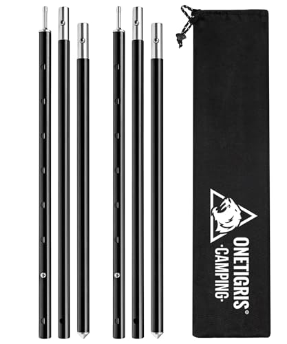 OneTigris テントポール 伸縮式 アルミポール 調節可能 テント/タープ/陣幕設営用 軽量 組み立て簡単 頑丈 耐久性あり 収納袋付き 4節ワンセット 2セット85.5cm~160cm