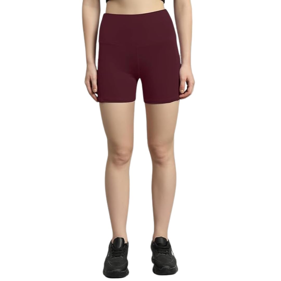 Deevaz High Waist Workout Shorts for Women, Midnight Sky, Bike Shorts with Elastic Waistband and Pockets.-image-9