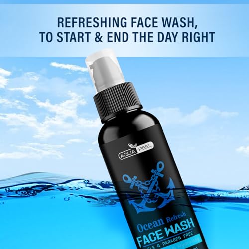 Image of Ocean Refresh Face Wash for Men 100ml | SLS & Paraben Free Deep Cleansing Facial Cleanser | Oil Control, Refreshing & Hydrating Gel Formula for All Skin Types (Pack Of 1)