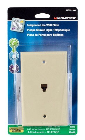 Placa de pared Monster jhiu 140091, línea telefónica marfil, pack de 6 unidades para empotrar