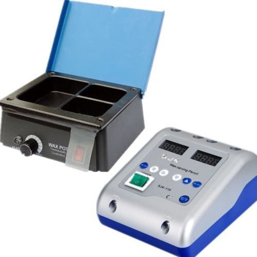 BoNew-Oral Double Pen Electric Waxer Carving Knife +Analog 3 WELL Wax Heater