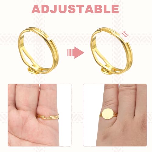 Bagues vierges réglables 10mm pour création de bijoux blanc - 5