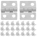BAZEITFLOW Bisagras Pequeñas de Cobre 100 Unidades 8x10 Mm Plateadas para Muebles, Bisagras Decorativas para Joyeros, Cajas de Madera y Proyectos DIY de Bricolaje