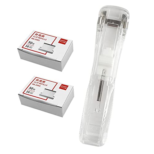 Homoyoyo Markless Stapler for Household Use Featuring Clam Clip Dispenser and Portable Design for Students and Office Settings Ensuring Seamless Paper Clip Organization and Efficient Docume