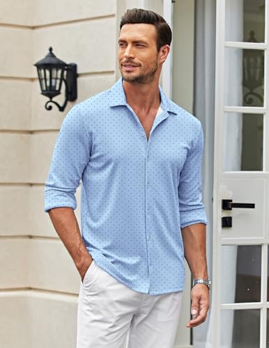 COOFANDY Men's Long Sleeve Button Down Shirts Stretchy Business Casual Shirt - Image 3