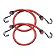 Master Lock 3020EURDAT Gummi-Spannseile mit Haken [Set mit 2 Spannseilen] [60 cm langes Spannseil] [Doppelter Invershaken] - Ideal zum Transportieren, Verpacken und Sichern von Lasten, rot