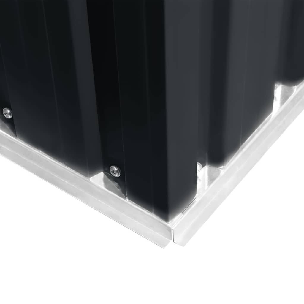 vidaXL Capanno per Attrezzi da Giardino Ventilato Ingresso a Scorrimento Robusto Casetta da Esterno Magazzino Antracite 257x205x178 cm in Acciaio