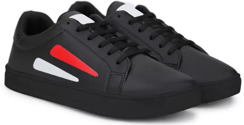 World Wear Footwear Stylish Casual Sneakers Sports Running Shoes for Men's-(Black-BAZR-9575-P) 5 41tWdAP0olL