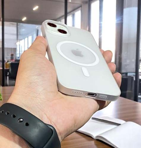 Frosted Transparent Back Cover for iPhone 13/14 | Compatible with Magsafe | Dual Camera Protection | Lightweight & Thin Case for iPhone 13/14 | Frosted Matte Finish Transparent Back Case | - Image 4