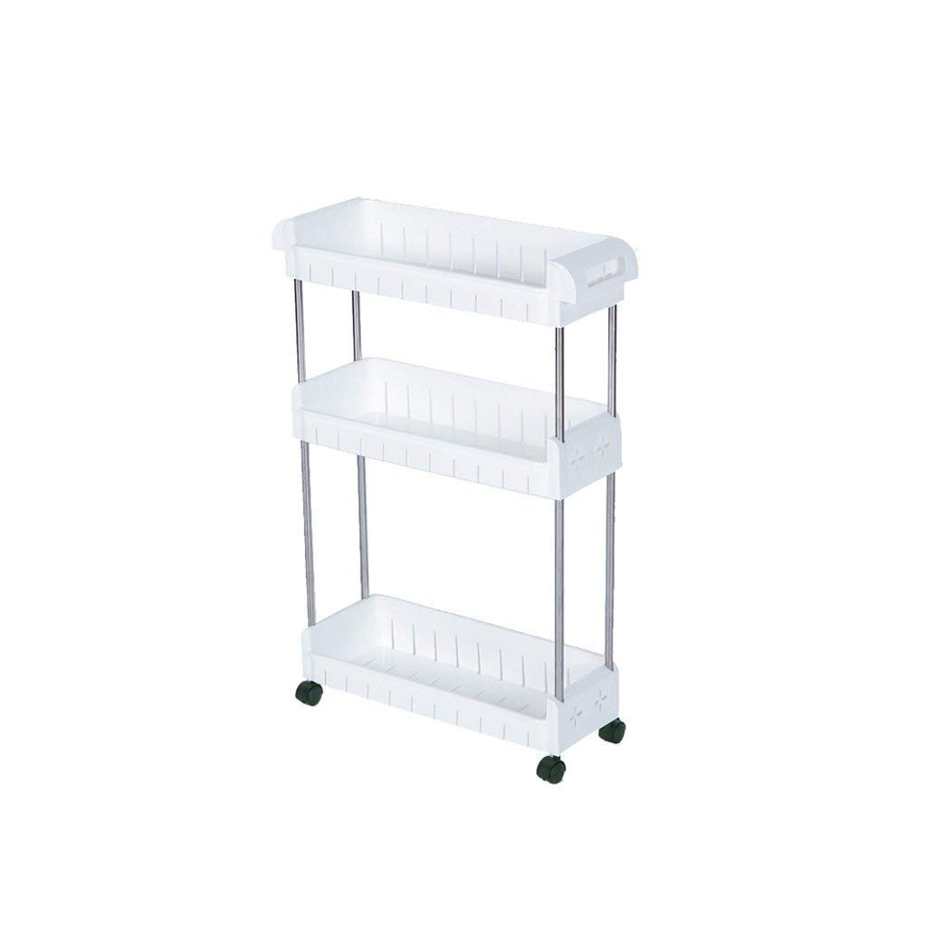 Estantes de almacenamiento para el hogar, estante con ruedas para inodoro móvil, estante para el baño, estante de almacenamiento de plástico, estante para cocina, 3 capas